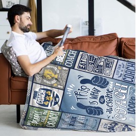 Coach Gifts Blanket for Men 50x60in Ideal for Soccer Football Hockey Tennis Gymnastics Volleyball Wrestling Lacrosse Baseball Basketball Teachers Fathers Day Retirement Appreciation Birthday Gift