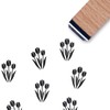 Tulips Flowers Rubber Stamp, 3/5 Inch Small Mini Stamp for