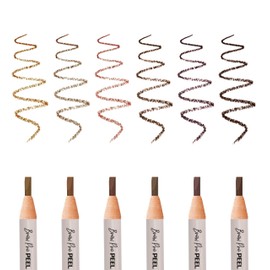 BRAWNA 6 Pcs Brow Pro Peel Off Pencils with 1 Sharpener - Waterproof Eyebrow Mapping Pencil - Microblading Supplies - PMU Kit