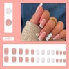 Cute Medium Square Press on Nails 24Pcs Short False Fake