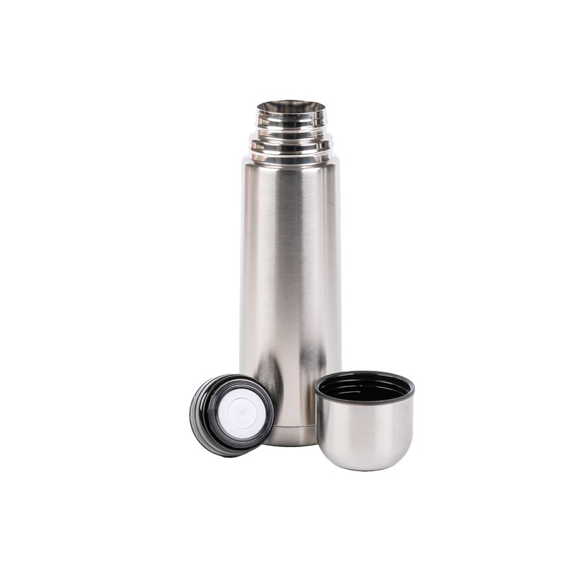 axentia Edelstahl-Isolierbehälter Isolierflasche für Warm-und Kaltgetränke, silber, ca. 750 ml