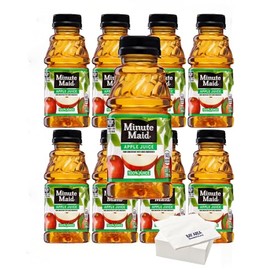 Minute Maid Fruit Juice, 10oz Bottles, Pack of 8 (Apple Juice) with Bay Area Marketplace Napkins