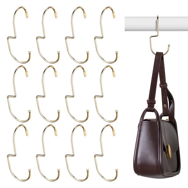 Queekay Pack of 12 Purse Hangers, Cupboard Organiser, Metal Pockets