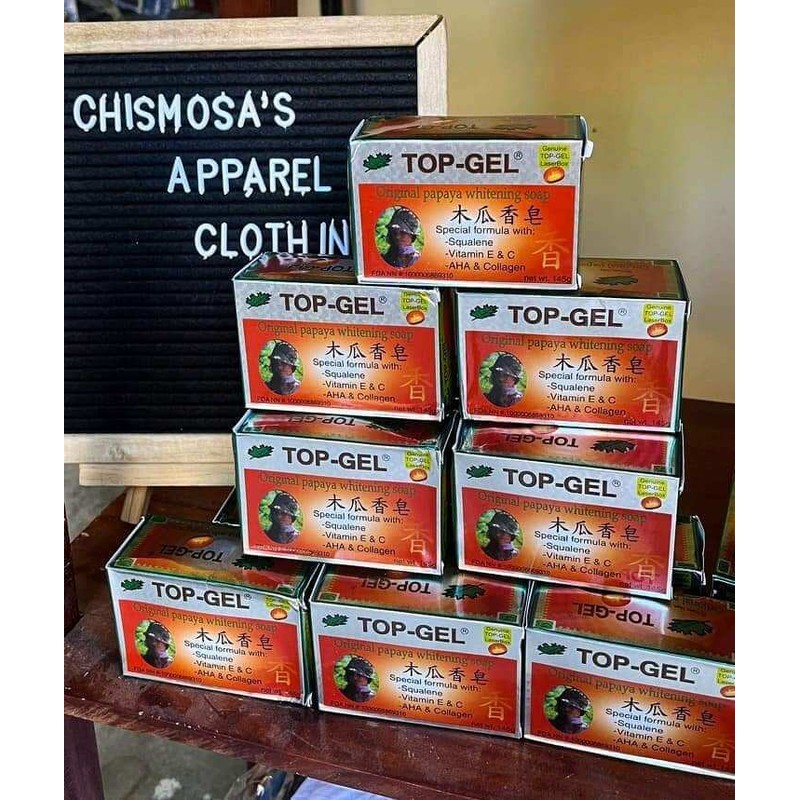 top gel soap papaya whitening 135g