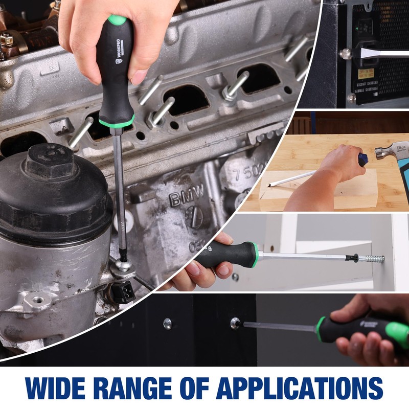 WORKPRO Magnetic Screwdriver Set 24-Piece, Go-Thru Screwdriver Set Kit with