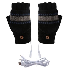 iFCOW USB Heated Gloves, USB Heating Gloves Half Fingerless USB Heater Mittens Winter Hands Warmer Laptop Gloves