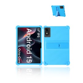 for ApoloMedia EP1095T 11" Tablet 2025 Android 15 Tablet Model Case,Soft Silicone Adjustable Stand Cover Lightweight Kids Friendly,SkyBlue.