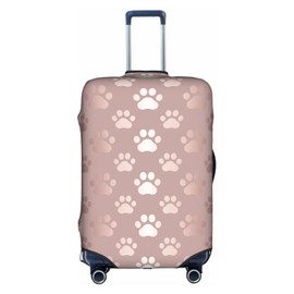 Rose Gold Pet Paws Luggage Cover Elastic Washable Stretch Suitcase Protector Anti-Scratch Travel Suitcase Cover for Kid and Adult XL (29-32 inch suitcase)
