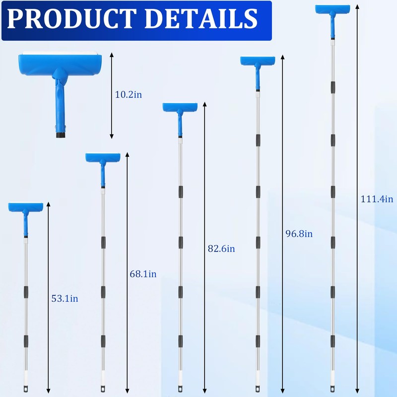 Ceiling Paint Roller No Drip Kit,9FT Extension Pole Included –