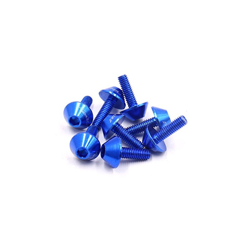 uxcell 8pcs Blue Aluminum Alloy Motorcycle Hex Socket Head Bolts