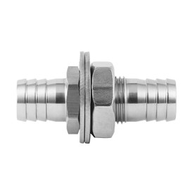 Metaland Stainless Steel 3/4" Hose Barb Bulkhead Fitting Thru-Bulk Straight Adapter for Water Fuel Air