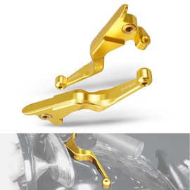 NICECNC Gold Hand Levers Brake Clutch Rod Compatible with Harley Road King Classic FLHRC 2017-2020, Ultra Limited FLHTK 2017-2020Replacement for 42859-06B, 36700249, See Fitment
