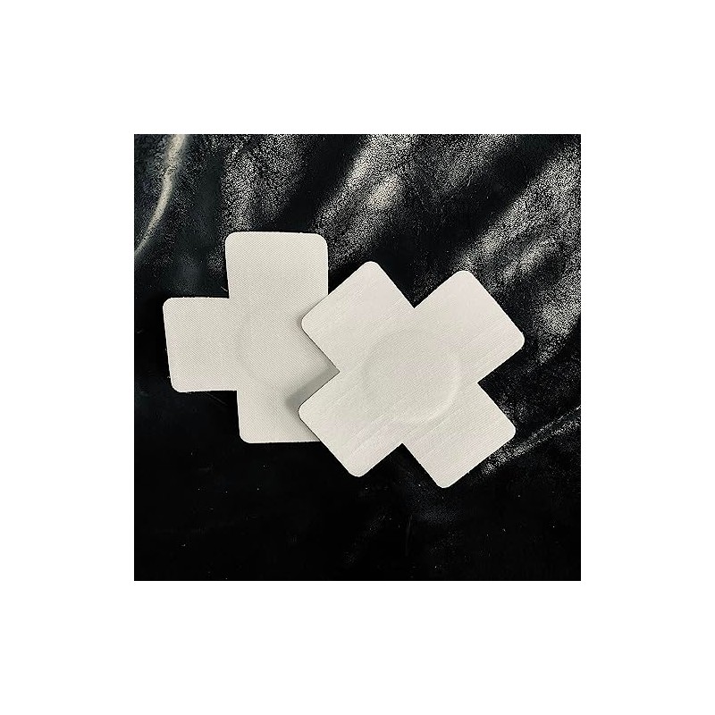 White Satin Cross Nipple Pasties