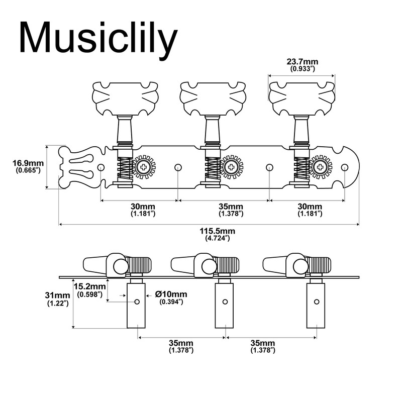 Musiclily Pro 3 on a Plate Lyra Style Classical Guitar