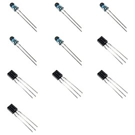 Bridgold 10pcs(5pcs TSOP38238+5pcs TSAL6200) IR Receiver Modules and High Power Infrared Emitting Diode 5mm 940nm.