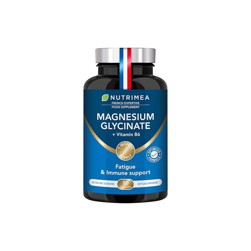 Nutrimea - Magnesium Glycinate Supplements 300mg - Vitamin B6-90 Capsules