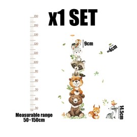 1 Set of Children's Small Animal Height Wall Stickers, Cute Children's Height Chart Wall Stickers, Baby Animal Forest Wall Stickers, Suitable for Children and Infants to Measure Height