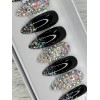 nailed by Rachel Black silver bling stiletto press on nails