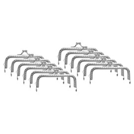 sourcing map 12 Pcs Metal Purse Frame, 8.5cm/3.3" Vintage Arch Kiss Lock Clasp Frame Embossed for Purse Making, Handled Bag, Coin Bag Clutch Bag, Frame Hardware Replacements (Silver)