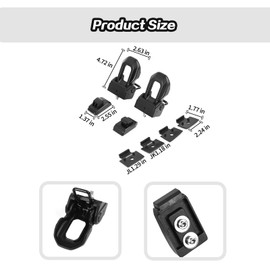 JeCar Aluminum Hood Latches for Jeep Wrangler JK JKU 2007-2018 Jeep Wrangler JL JLU 2018-2023 Gladiator JT 2020-2023 Hood Latches Locking Kit (A Style)