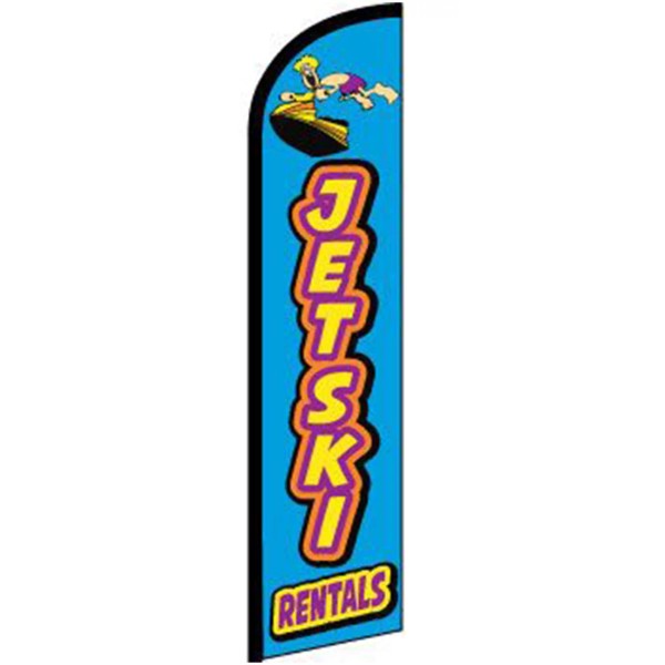 Jet Ski Rentals Flag Flutter Feather Banner Swooper Windless