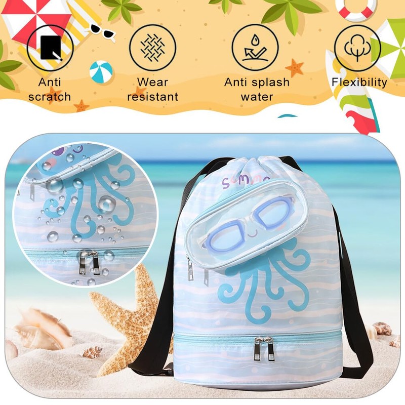 SacJkt Swimming Bag Children, Swimming Backpack, Backpack with Drawstring, Children,