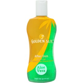 Golden Sun - After Sun Gel Aloe 240 ml. Gel calmante After Sun para después de la exposición solar. Enriquecido con árnica, Aloe Vera y aceites esenciales de manzanilla y lavanda para hidratar la piel