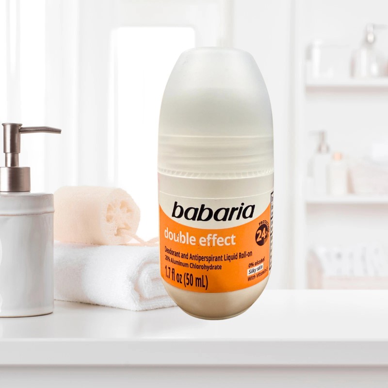 Babaria Double Effect Vit E Roll-On Deodorant 50ml–24h, No Alcohol