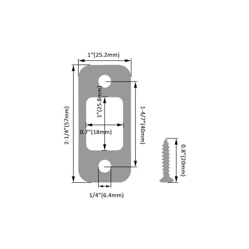 Alamic Deadbolt Strike Plate 2 Pack Door Strike Plate 1"