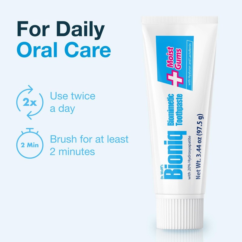 Bioniq Moist Gum Toothpaste with 20% Hydroxyapatite, Fluoride Free Toothpaste,