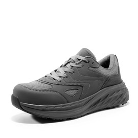 NORTIV 8 Non Slip Work Shoes for Men Steel Toe Comfortable Lightweight Slip Resistant Safety Shoes,Size 11,Grey,SNIC2428M