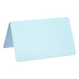 PATIKIL Greeting Cards,50Pcs Favor Decor Foldable Blank Card for Wedding, Party, DIY Decoration, Table Name Place Cards, Blue Pearlescent Paper