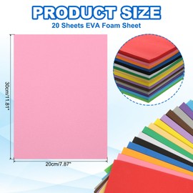 PATIKIL 20 Pcs Pink EVA Foam Sheets, 11.8 x 7.87 Inches 1mm Thick Foam Sheets for Crafts Flexible DIY Handcraft Scrapbooking Art Supplies