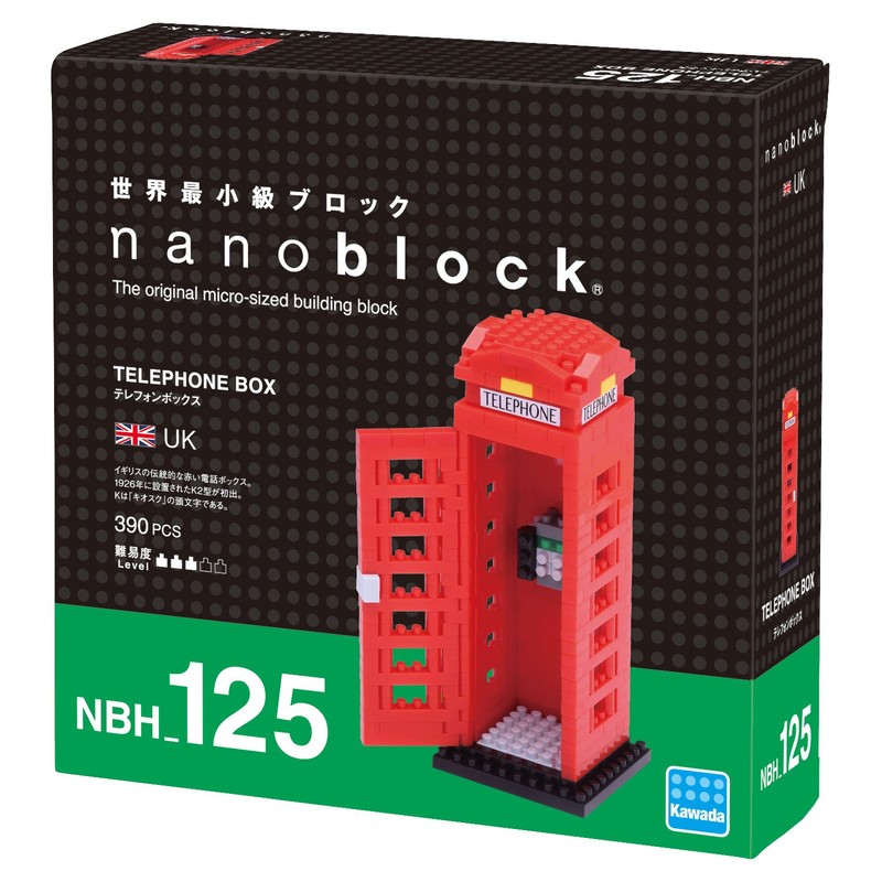 nanoblock NAN-NBH125 London Telephone Box Toy, Multicolor