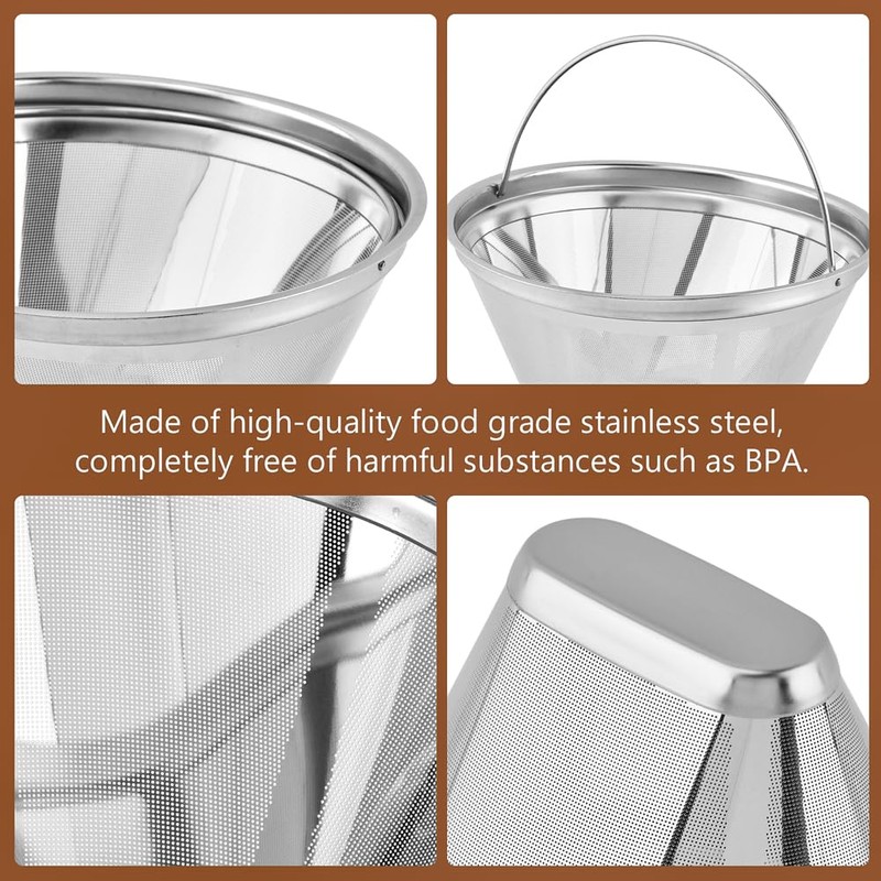 TILZIKA Reusable Cone Coffee Filter 2 Pack for Cuisinart Brewers