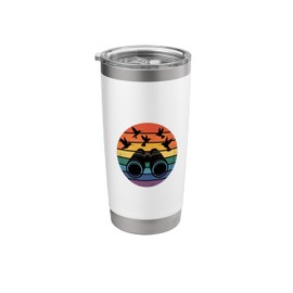 Retro Sunset Binoculars Birding Birdwatcher Stainless Steel Insulated Tumbler