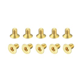 uxcell Flat Head Socket Cap Screws, M3-0.5 x 5mm Brass Inner Hex Drive Fasteners Bolts 20Pcs