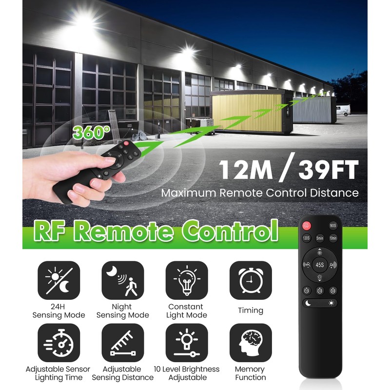 CLY 42W LED Spotlight with Motion Sensor Remote Control, 3600LM