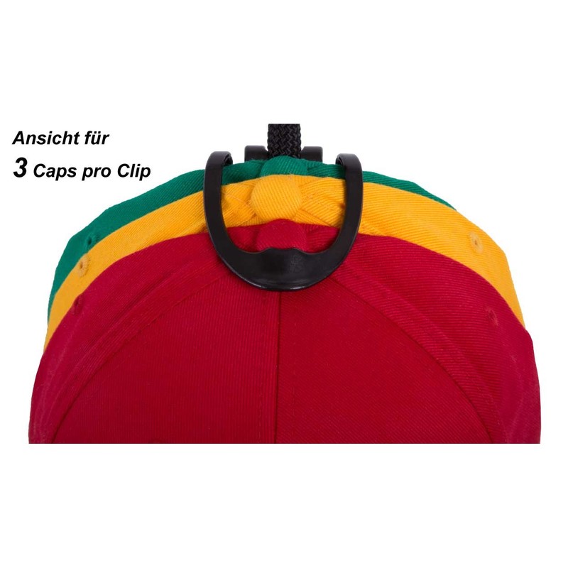 2Stoned Cap-Rack Basic+ Cap Holder in Black with 6 Clips