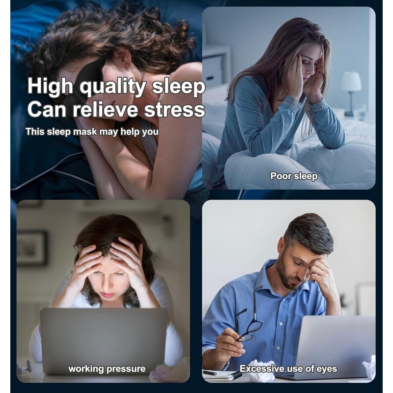 Máscara para dormir con cámara de humedad para ojos secos: