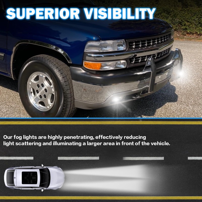 LED Fog Lights Assembly Fit For 1999-2002 Silverado 1500 2500/2001