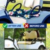 WEBEEDY Blue Floral Golf Cart Seat Covers Botanical Microfiber Golf