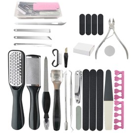 Pack of 27 Foot File Pedicure, Foot Files Foot Care Exfoliating Kit Hard Skin Remover Feet Exfoliating with Storage Box for Men Women at Home Spa