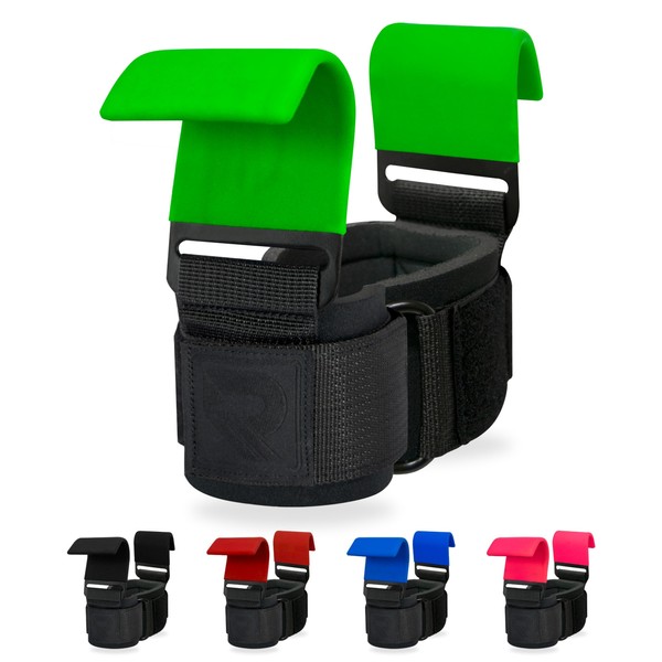 Weightlifting Hooks Lifting Straps Non-Slip Rubber Coated, 8mm Neoprene Padded