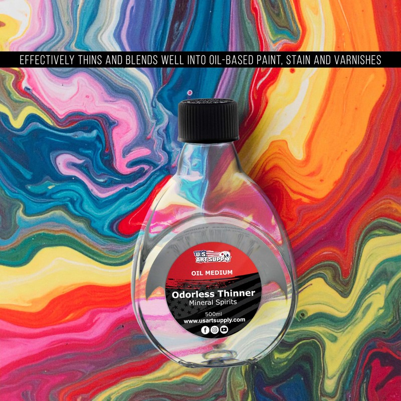 U.S. Art Supply Odorless Mineral Spirits for Cleaning - 16.9oz