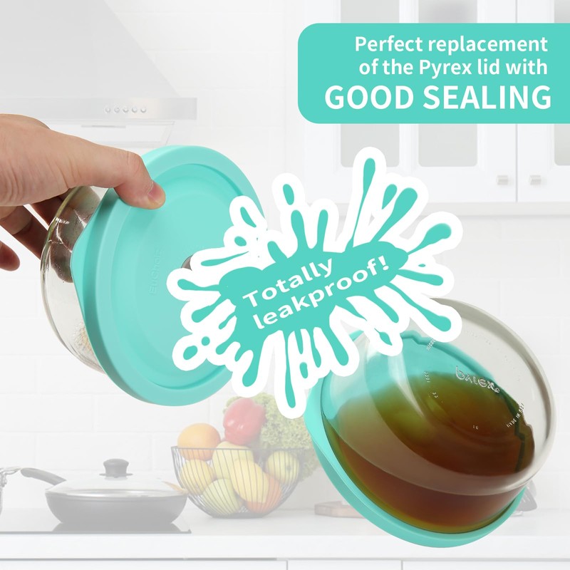 Replacement Lids for Pyrex 7202-PC 1 Cup, Silicone Round Storage