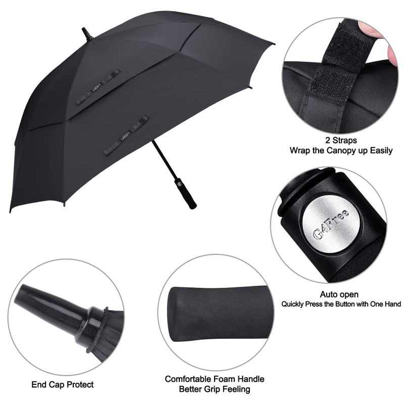G4Free Extra Large Golf Umbrella 68 inch Square Vented Windproof