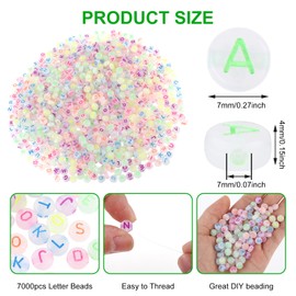 Pack of 1000 Letter Beads for Threading Acrylic Alphabet Beads Mix A-Z Spacer Loose Beads Letters Colourful Round Beads for Jewellery Making DIY Necklace Bracelet Keychain