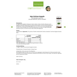 Sanct Bernhard Soy Calcium Capsules with Soy Isoflavones Calcium Biotin 120 Capsules