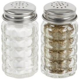 Great Credentials Retro Style Salt and Pepper Shakers with Stainless Tops Set of 2